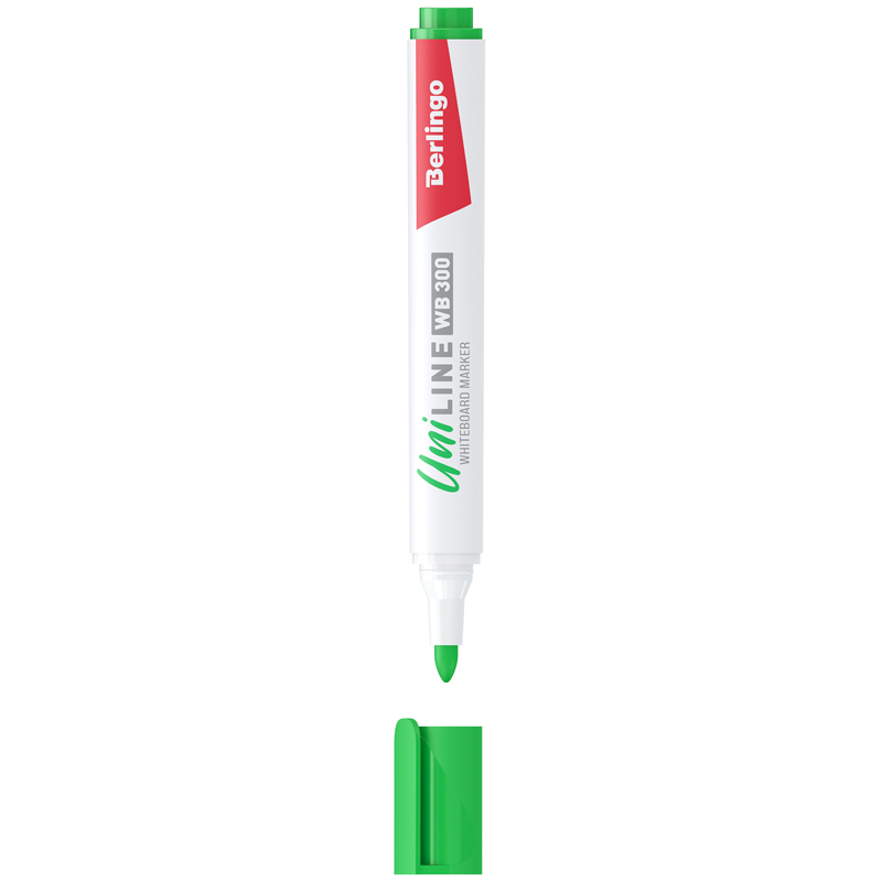 Маркер для белых досок Berlingo Uniline WB300, зеленый, пулевидный, 3мм