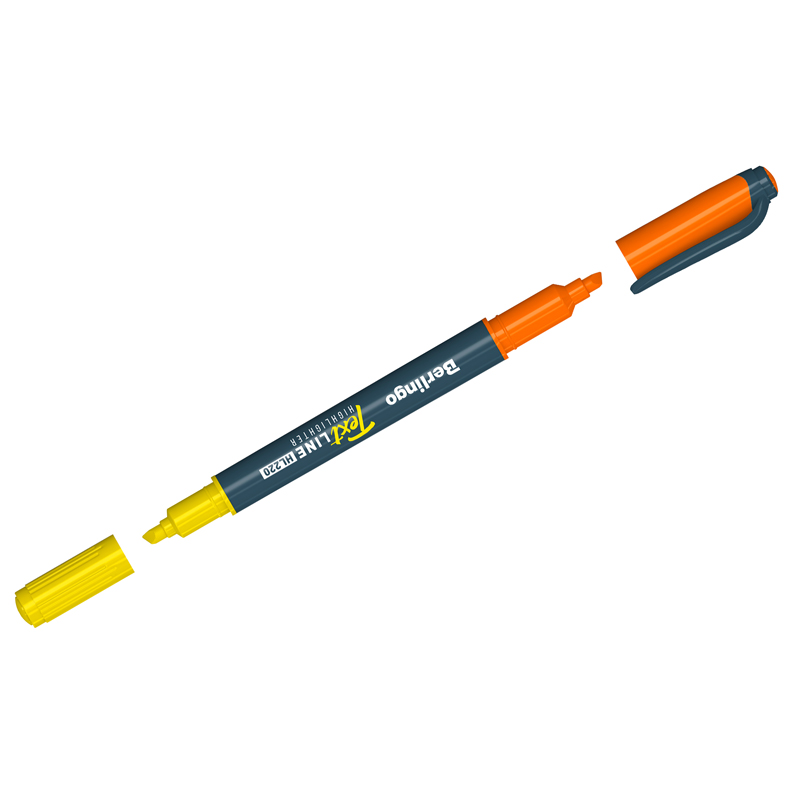 Текстовыделитель двусторонний Berlingo Textline HL220 желтый/оранжевый, 0,5-4мм