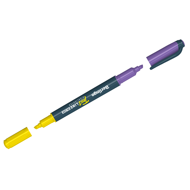 Текстовыделитель двусторонний Berlingo Textline HL220 желтый/фиолетовый, 0,5-4мм