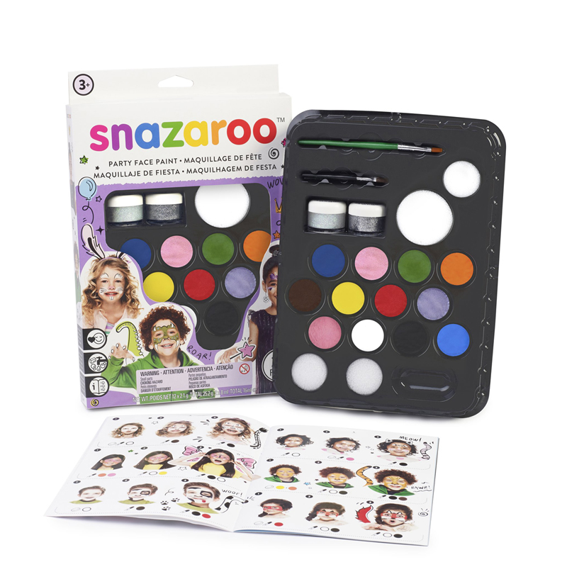 Набор красок Snazaroo Вечерний макияж, 12 цветов, аксессуары, картонная коробка