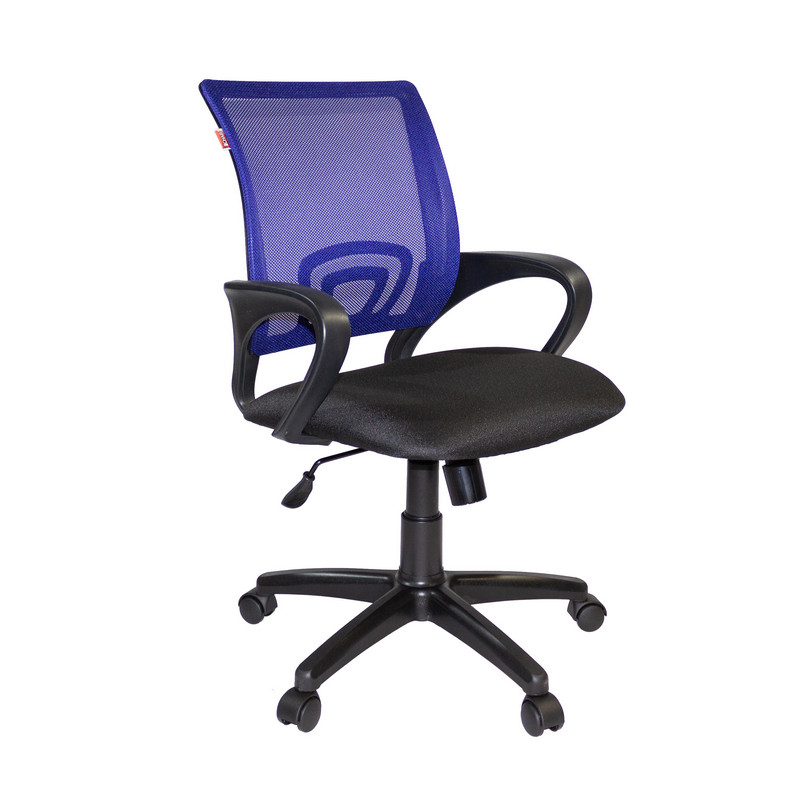 Кресло VT_EChair-304 TC Net ткань черн/сетка синяя, пластик