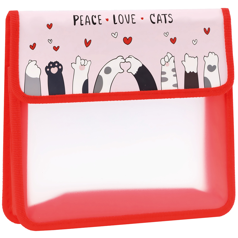 Папка для тетрадей 2 отделения А5 ArtSpace Love Cats, пластик, на липучке