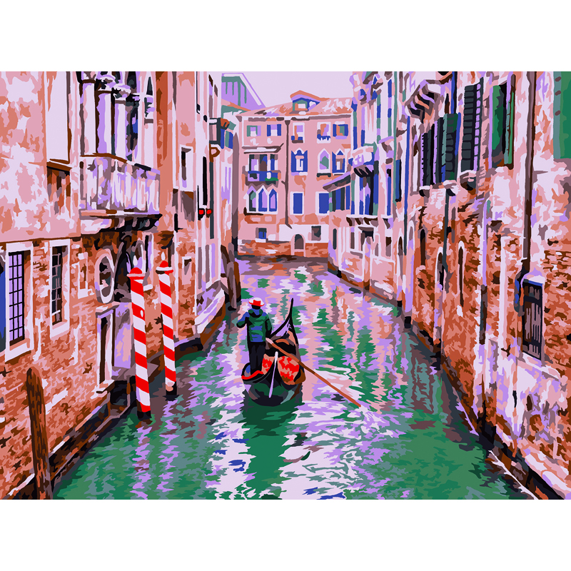 Картина по номерам на картоне ТРИ СОВЫ По каналам Венеции, 30*40см, с акриловыми красками и кистями