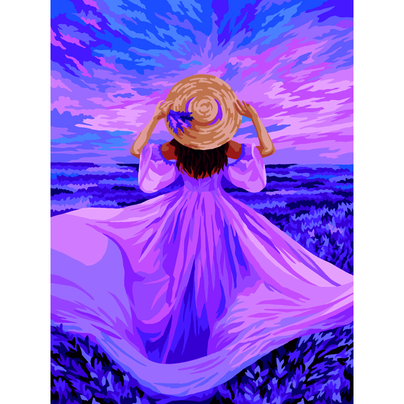 Картина по номерам на картоне ТРИ СОВЫ Закат Прованса, 30*40, с акриловыми красками и кистями