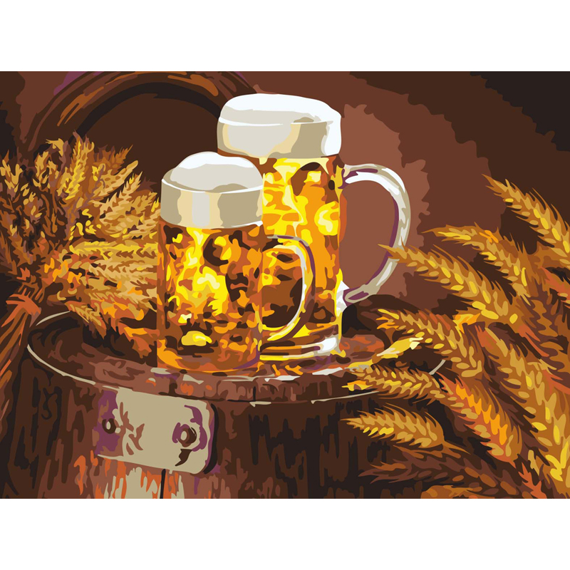 Картина по номерам на картоне ТРИ СОВЫ Пшеничный янтарь, 30*40, с акриловыми красками и кистями