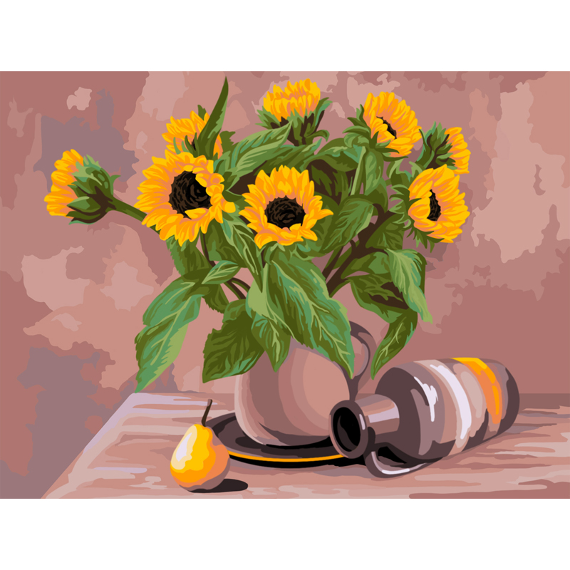 Картина по номерам на холсте ТРИ СОВЫ Солнечный натюрморт, 30*40, с акриловыми красками и кистями