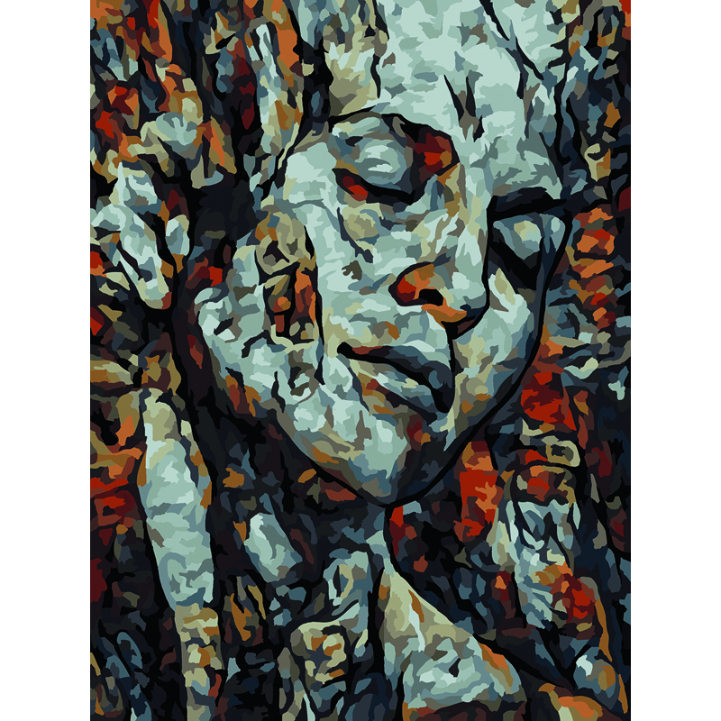 Картина по номерам на холсте ТРИ СОВЫ Абстракция, 30*40см, с акриловыми красками и кистями
