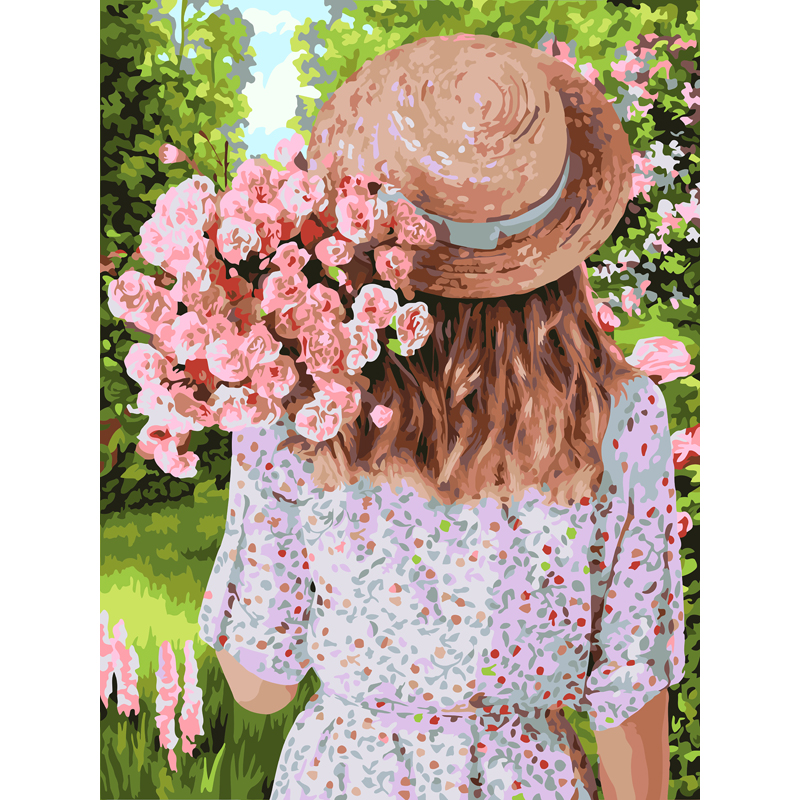 Картина по номерам на холсте ТРИ СОВЫ "Прогулка по саду", 30*40, с акриловыми красками и кистями