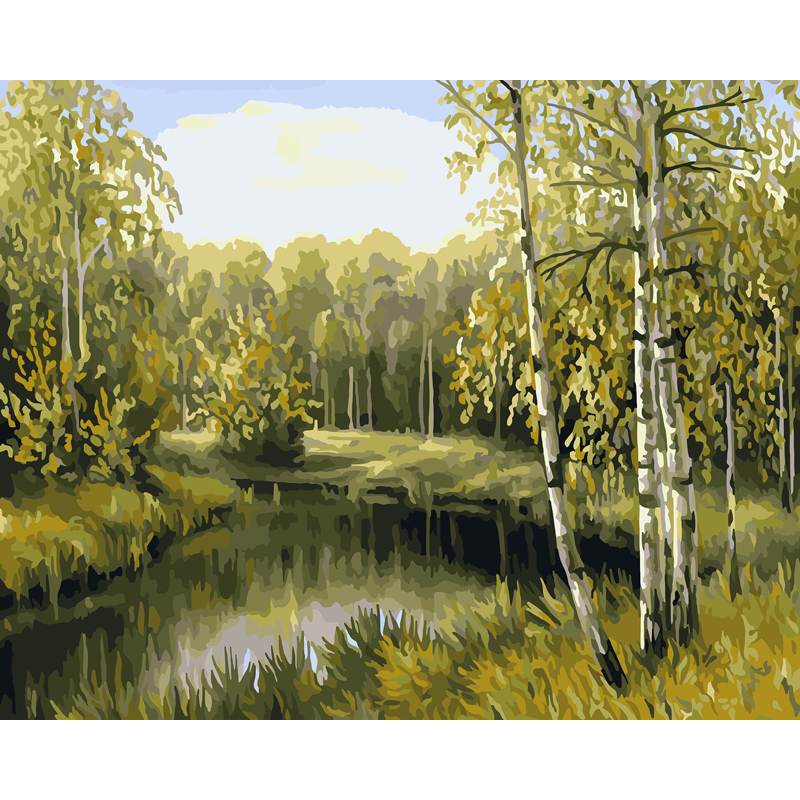 Картина по номерам на холсте ТРИ СОВЫ Летний пейзаж, 40*50см, с акриловыми красками и кистями