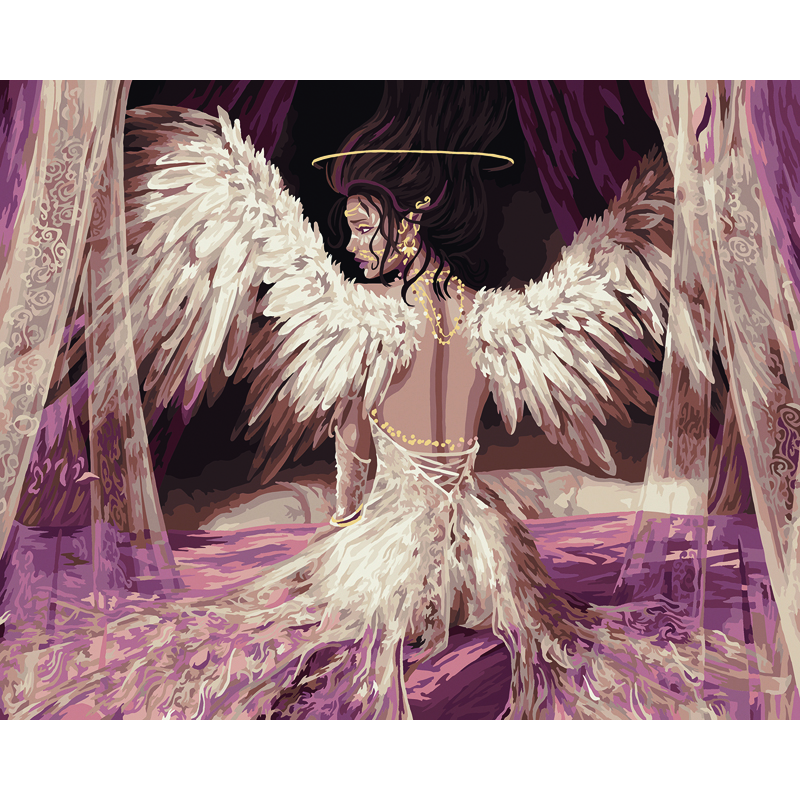 Картина по номерам на холсте ТРИ СОВЫ Нежный ангел, 40*50, с акриловыми красками и кистями