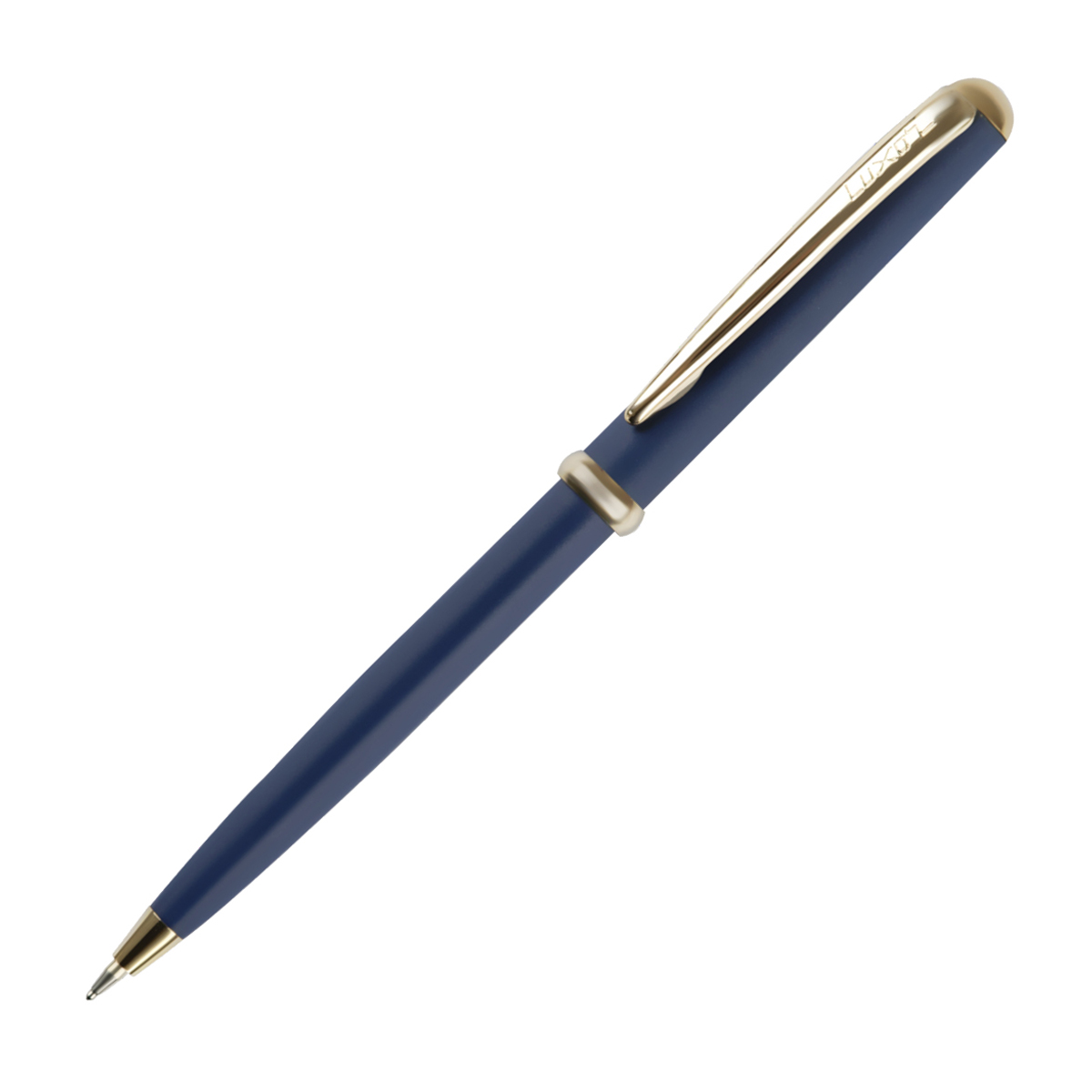 Ручка шарик. Luxor "Venus" синяя, 0,7мм, корпус синий/золото, кнопочный механизм, футляр