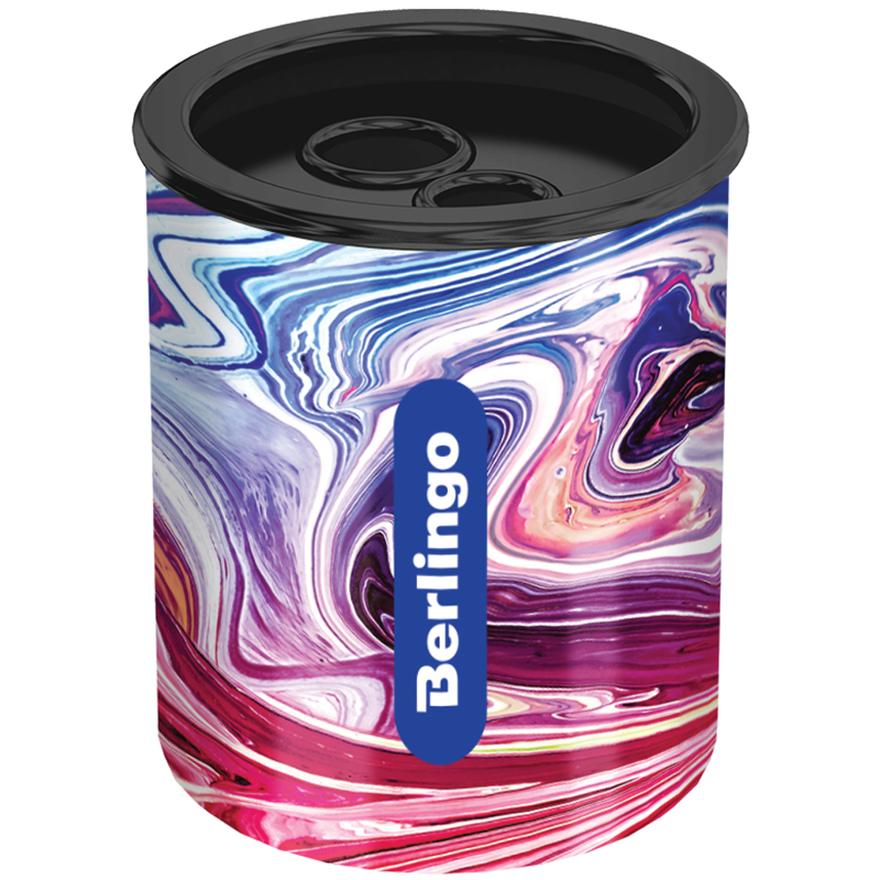 Точилка металлическая Berlingo Liquid Wave, 2 отверстия, с контейнером