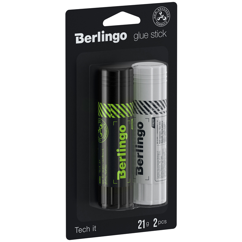 Клей-карандаш Berlingo Tech It, 21г, 2шт., блистер, ПВП