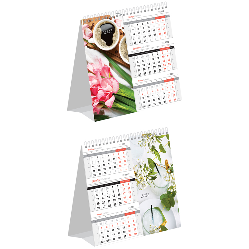 Календарь-домик настольный, OfficeSpace Mono Premium. Colors of summer, 2023г.