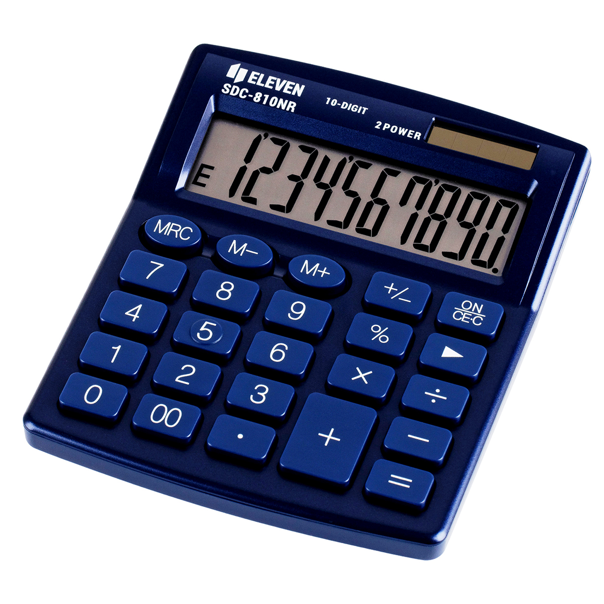 Калькулятор настольный Eleven SDC-810NR-NV, 10 разрядов, двойное питание, 127*105*21мм, темно-синий