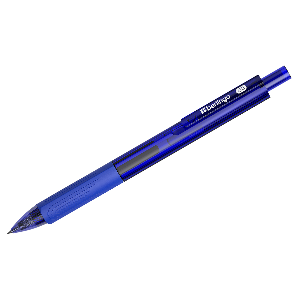 Ручка гелевая автомат. Berlingo Triangle gel RT синяя, 0,5мм, грип