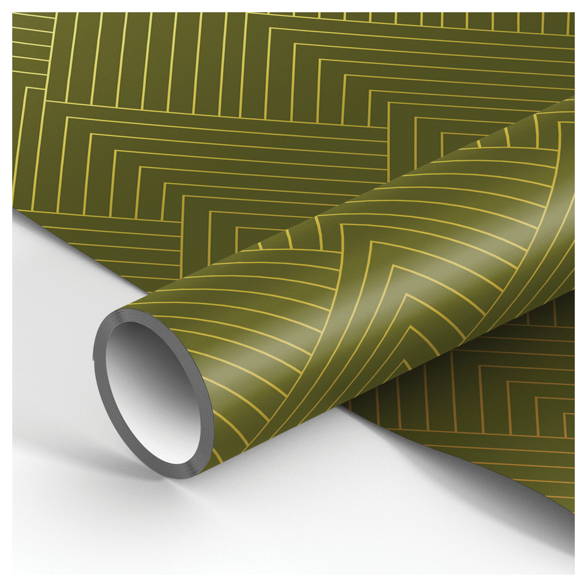 Упаковочная бумага глянц. 70*100см, MESHU Olive tone, 90г/м2