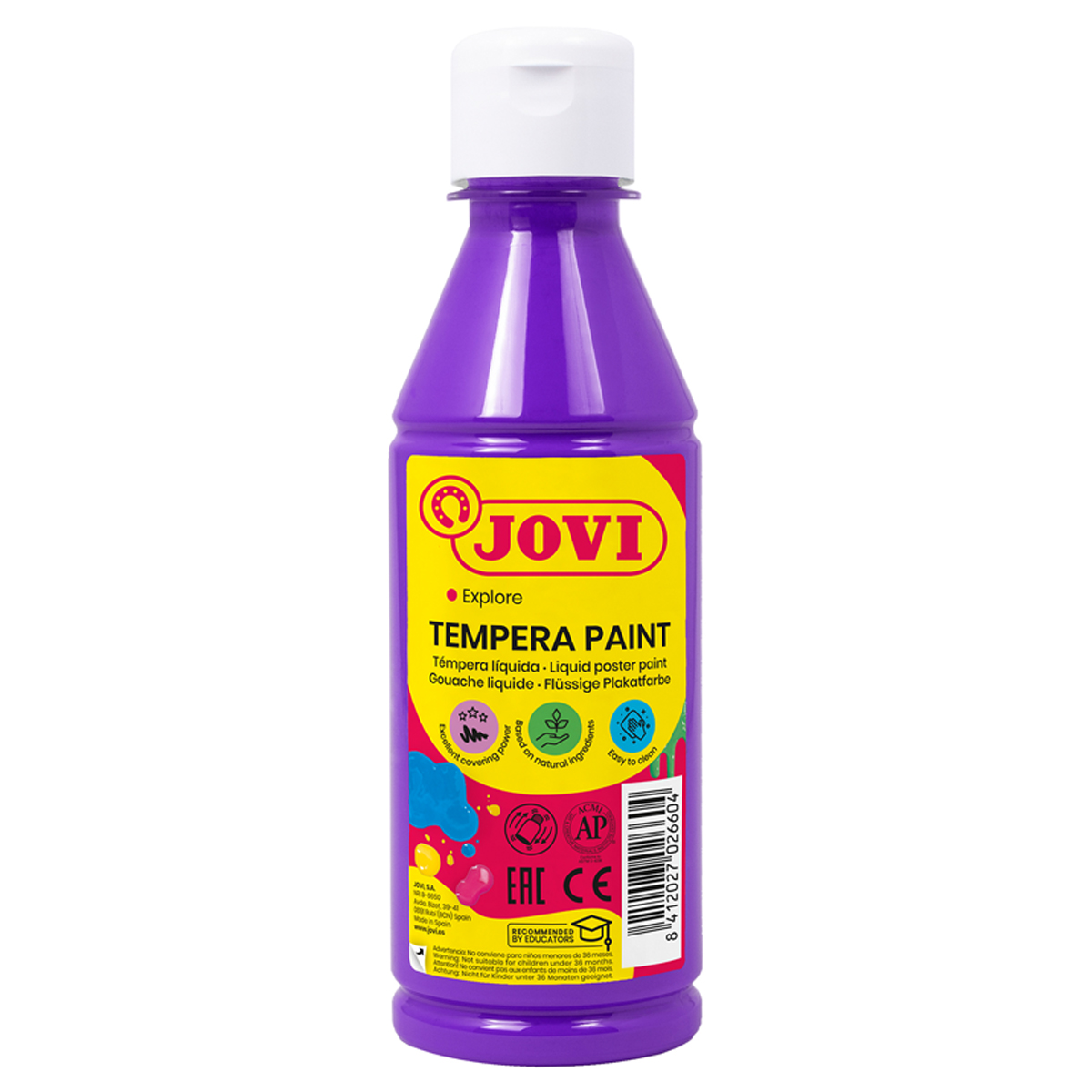 Гуашь JOVI, с повышенным содержанием пигмента, фиолетовая, 250мл
