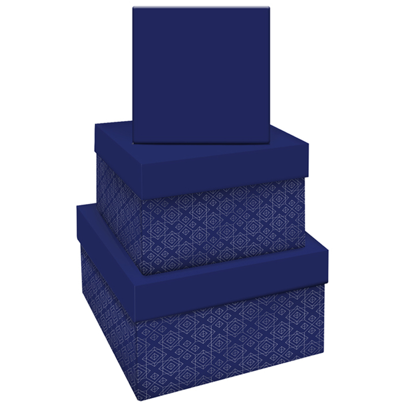 Набор квадратных коробок 3в1, MESHU Blue style. Base., (19,5*19,5*11-15,5*15,5*9см)