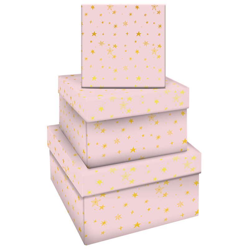Набор квадратных коробок 3в1, MESHU Stars, (19,5*19,5*11-15,5*15,5*9см)