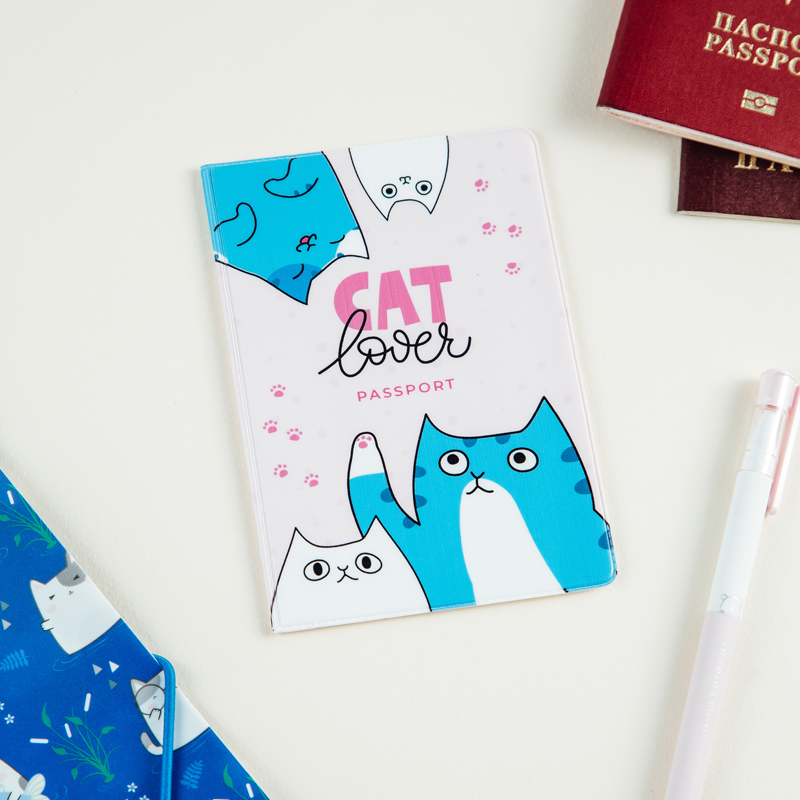 Обложка для паспорта MESHU Cat Lover, ПВХ, 2 кармана