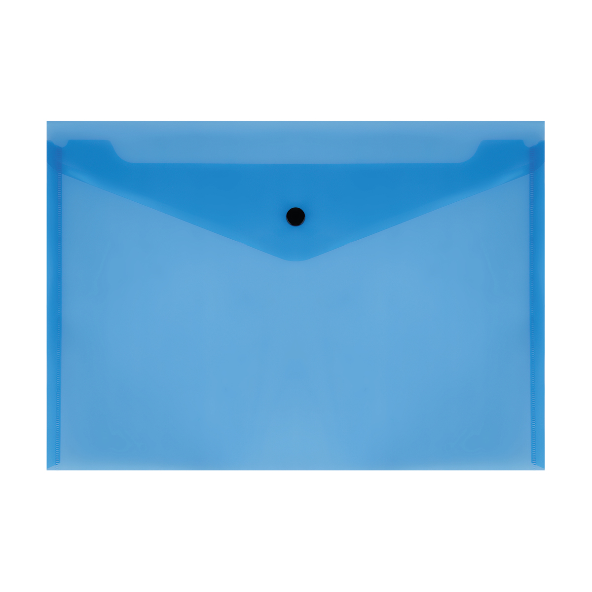 Папка-конверт А4 на кнопке 150мкм СТАММ пластик прозрачная синяя