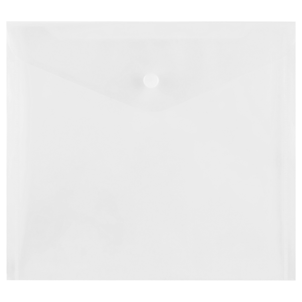 Папка-конверт А5+ на кнопке 150мкм СТАММпластик прозрачная бесцветная