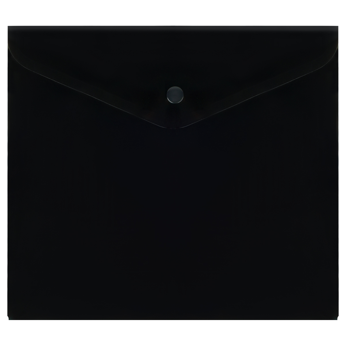 Папка-конверт А5+ на кнопке150мкм СТАММпластик непрозрачная черная