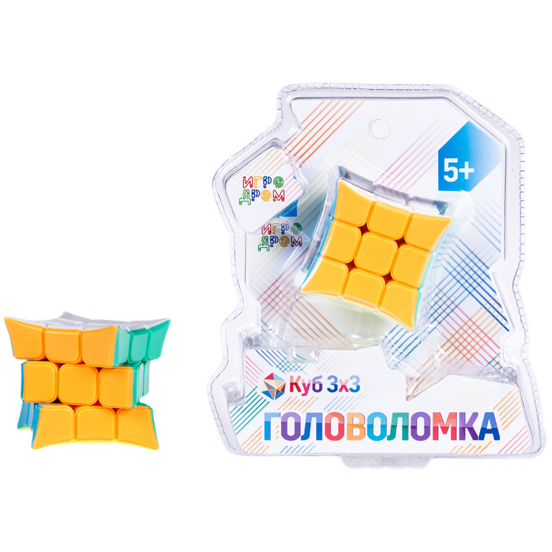 Игра-головоломка 1toy Куб 3*3, с загнутыми вершинами, 5,5см, блистер
