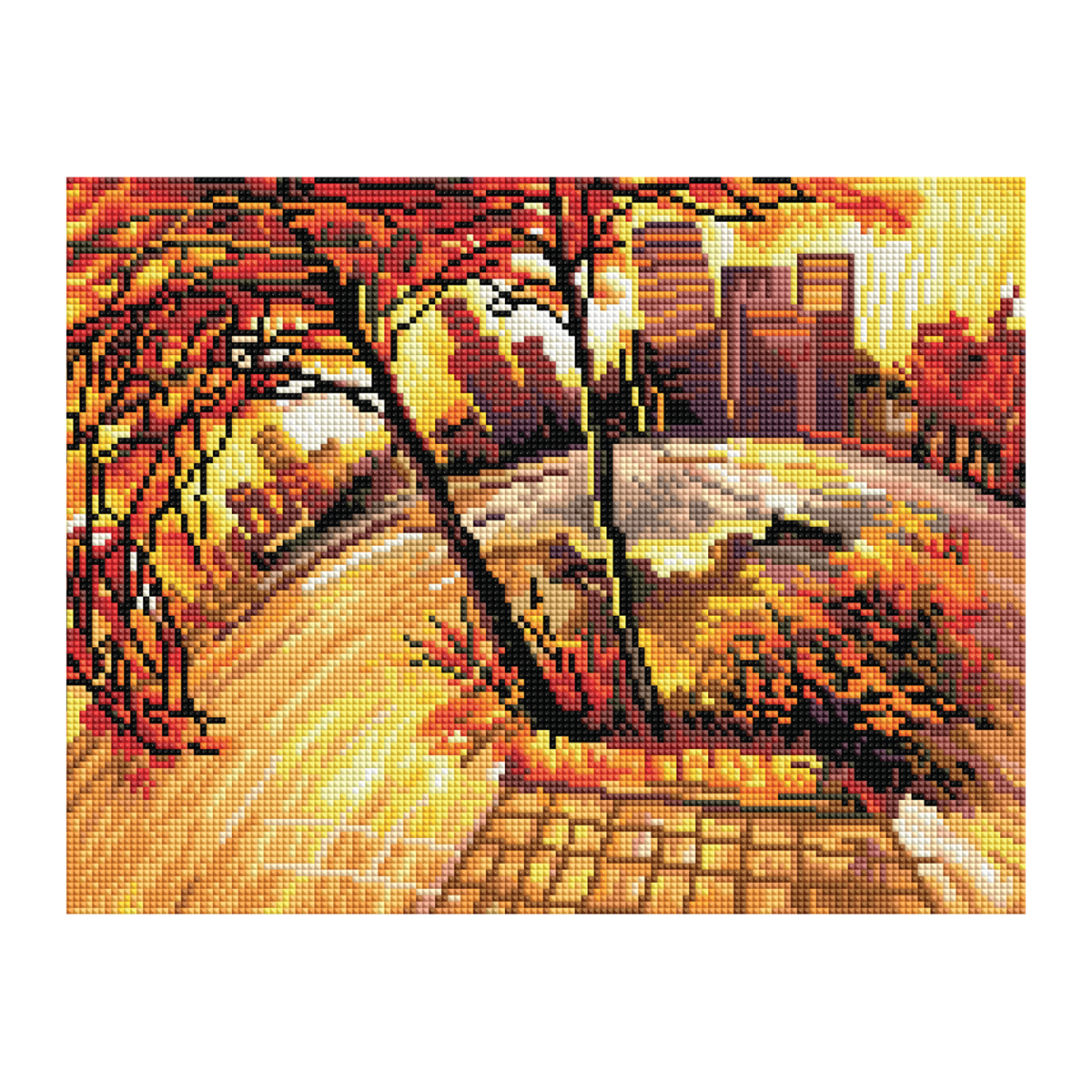 Алмазная мозаика ТРИ СОВЫ "Золотая осень", 30*40см, холст на деревянном подрамнике, картонная коробка с пластиковой ручкой