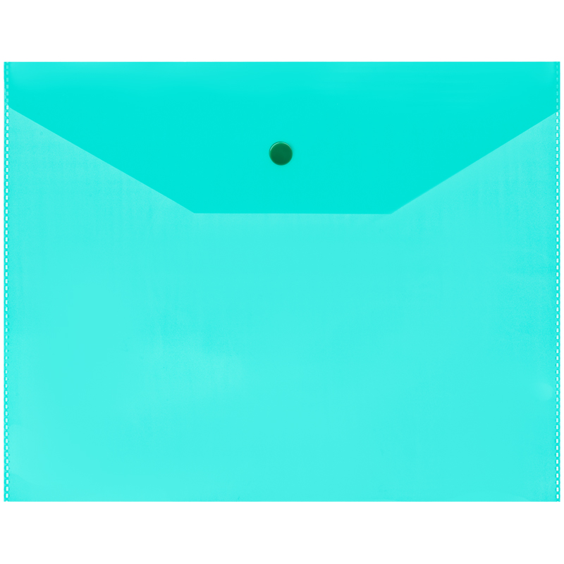 Папка-конверт на кнопке OfficeSpace А5 (190*240мм), 120мкм, полупрозрачная, зеленая