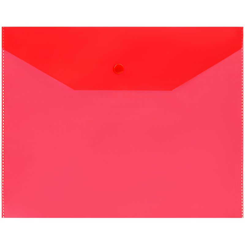 Папка-конверт на кнопке OfficeSpace А5 (190*240мм), 120мкм, полупрозрачная, красная