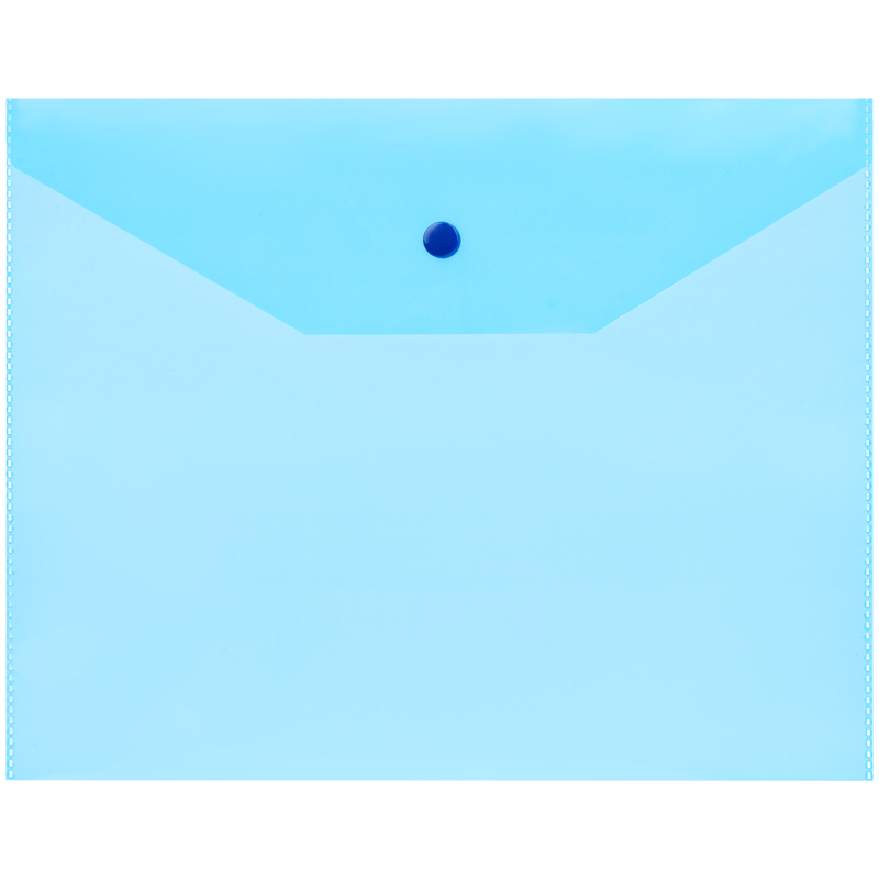 Папка-конверт на кнопке OfficeSpace А5 (190*240мм), 120мкм, полупрозрачная, синяя
