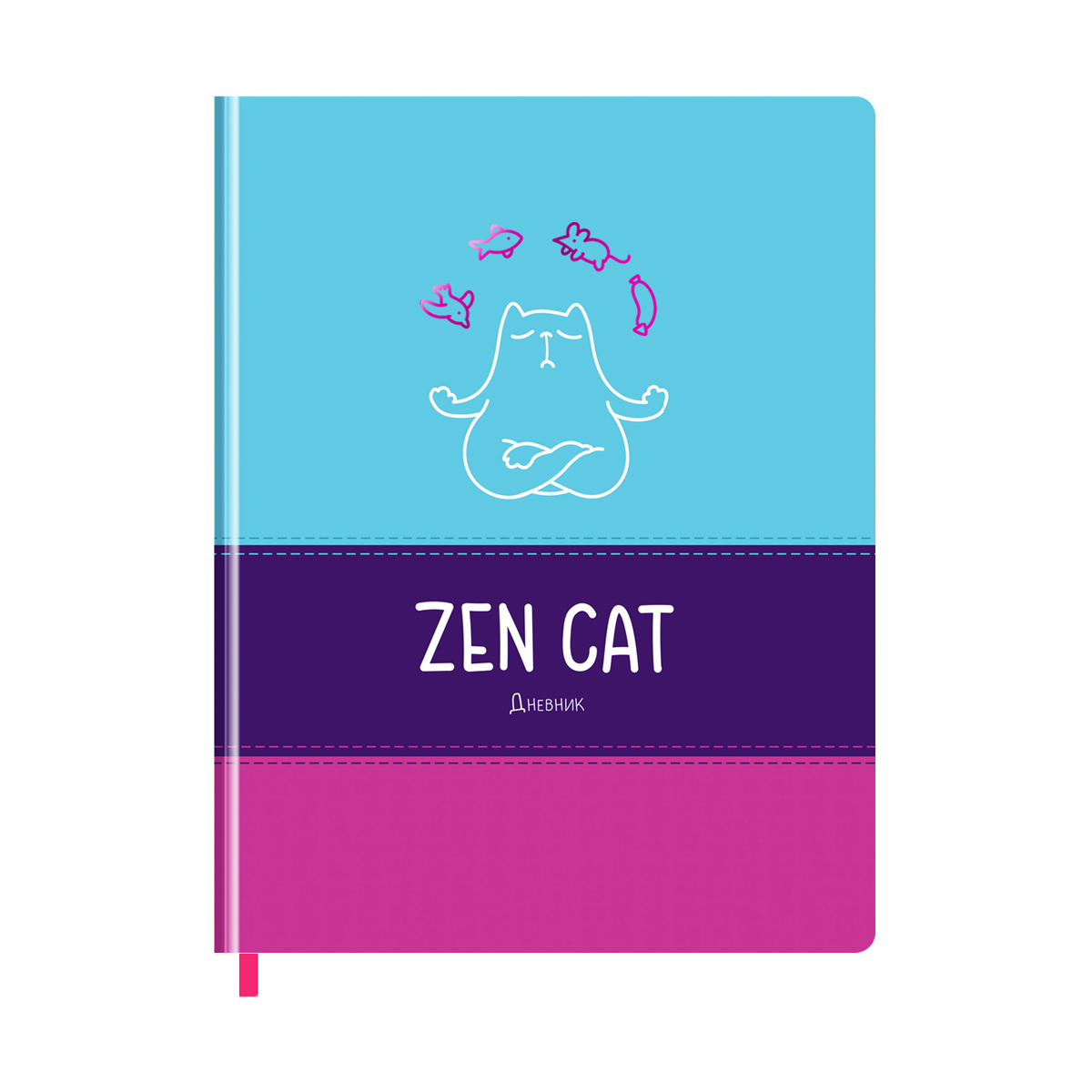 Дневник 1-11 кл. 48л. (твердый) BG Zen cat, комбинированная иск. кожа, полноцветная печать, тиснение фольгой, ляссе