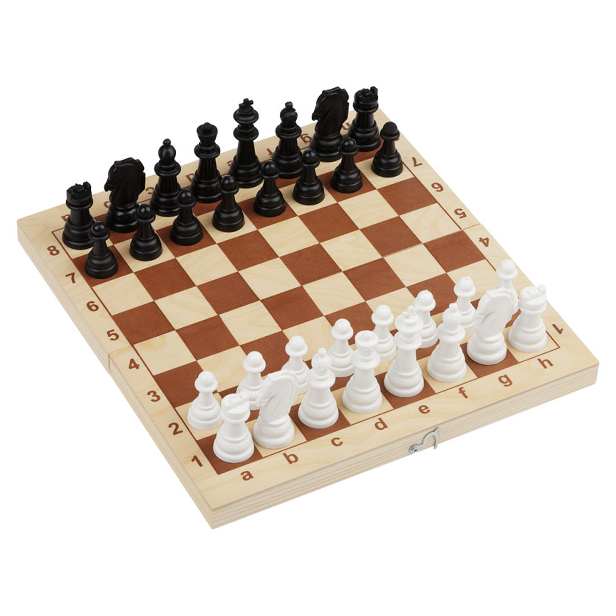 Набор игр ТРИ СОВЫ 2в1 Шахматы, шашки, обиходные, пластиковые с деревянной доской 29*29см