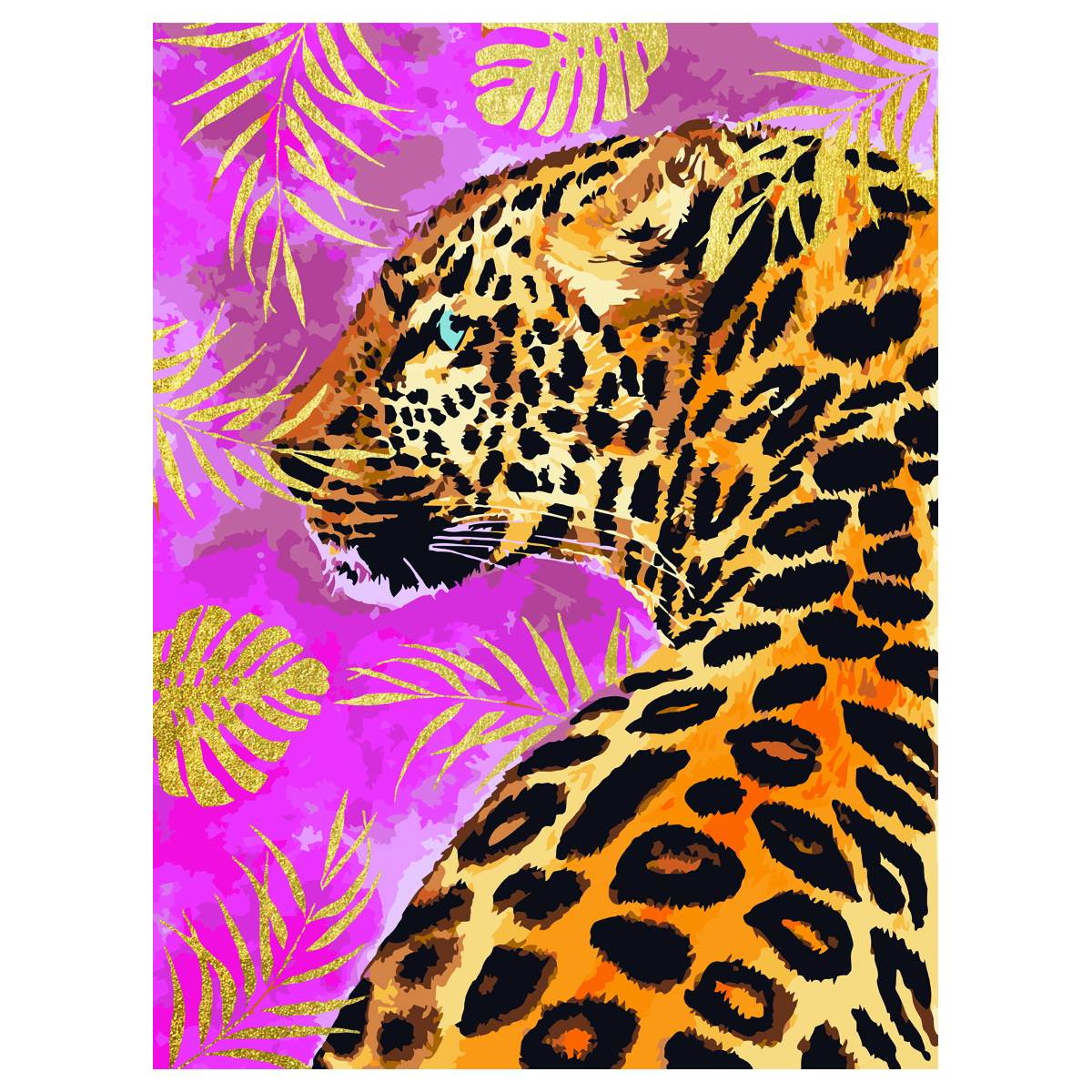 Картина по номерам на холсте ТРИ СОВЫ "Гепард", 30*40, с поталью, акриловыми красками и кистями