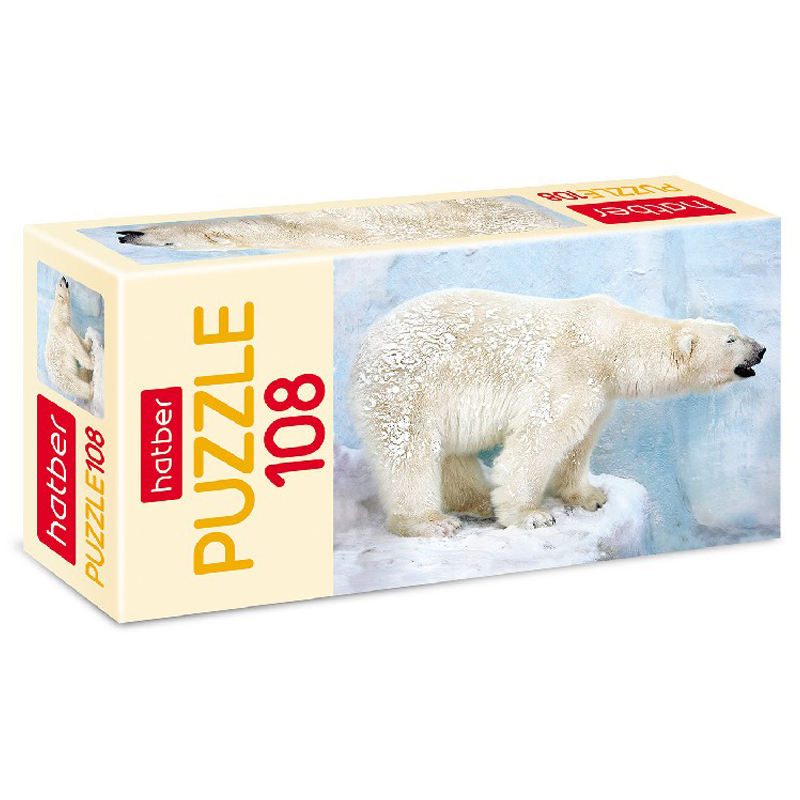 Пазл  108 эл. mini Hatber Белый медведь