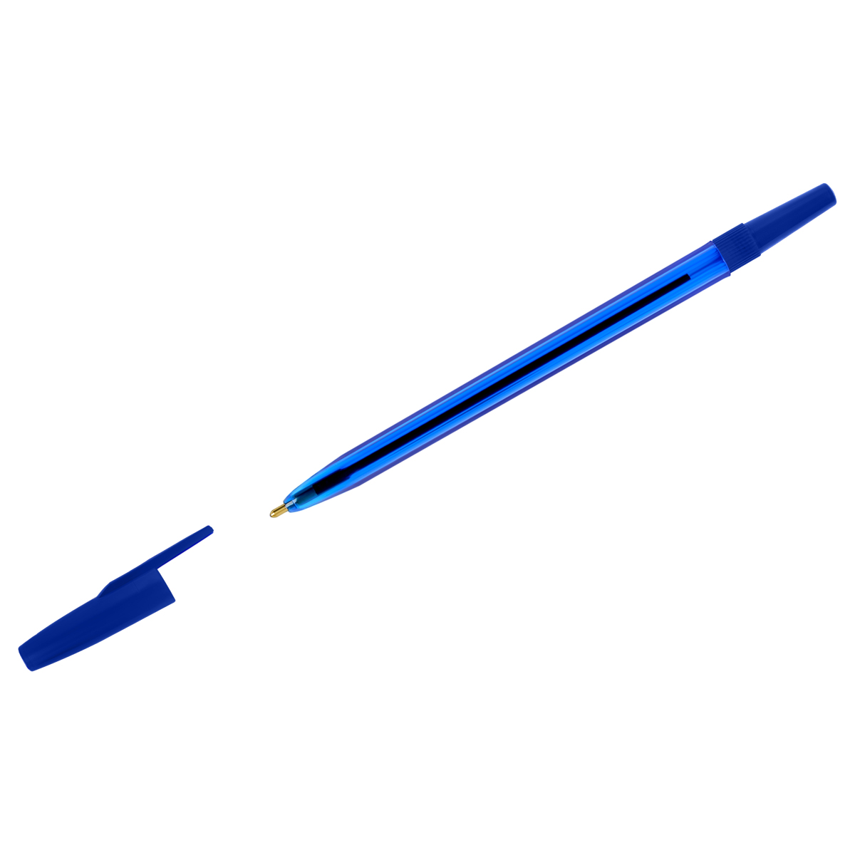 Ручка шарик. СТАММ "049" синяя, 0,7мм, тонированный корпус