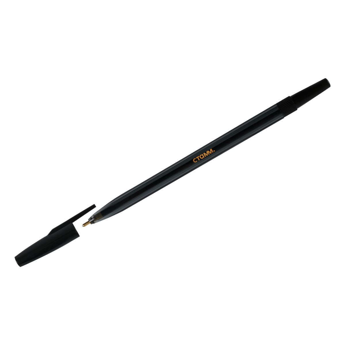 Ручка шарик. СТАММ "049" черная, 0,7мм, тонированный корпус
