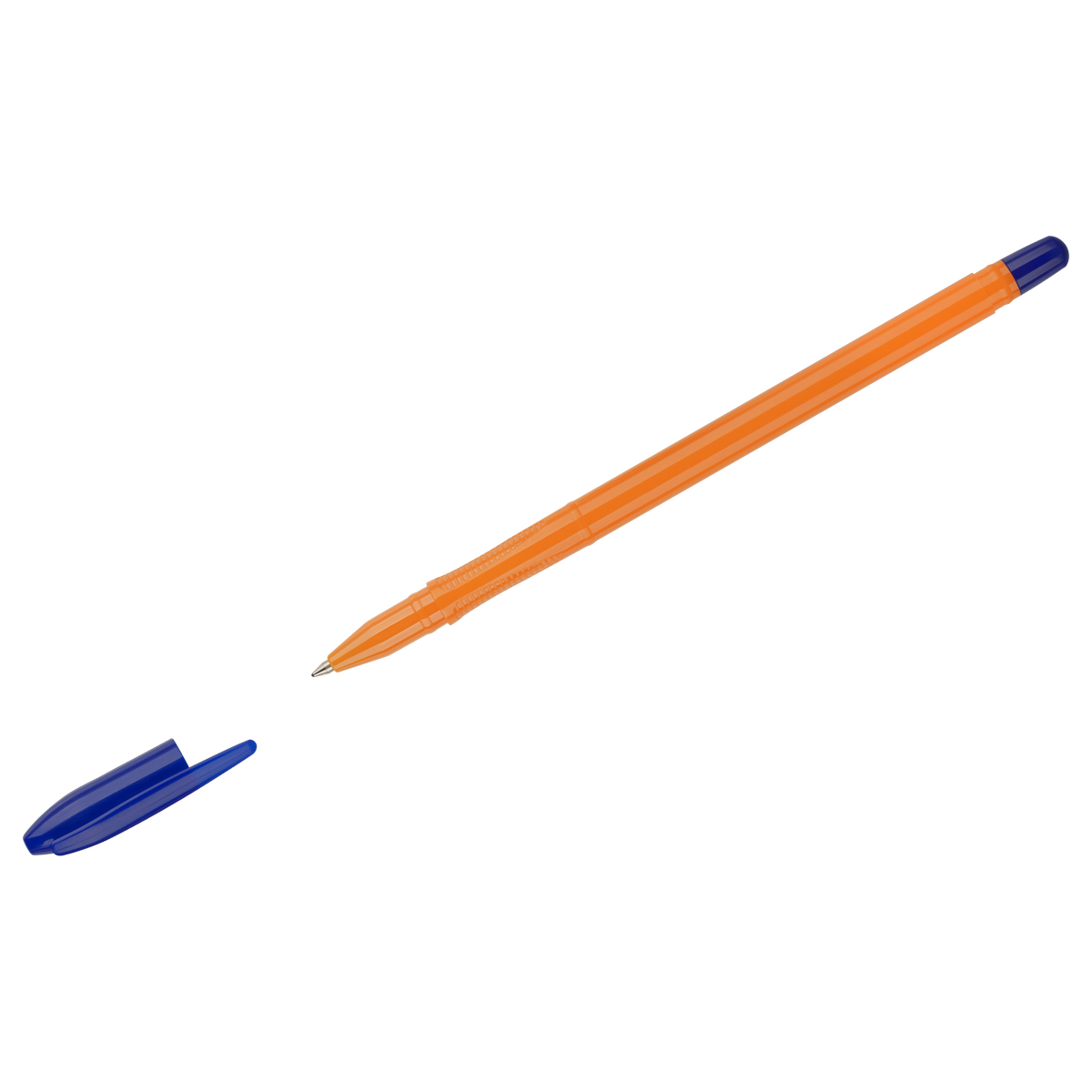 Ручка шарик. СТАММ Вега синяя, 1,0мм, оранжевый корпус