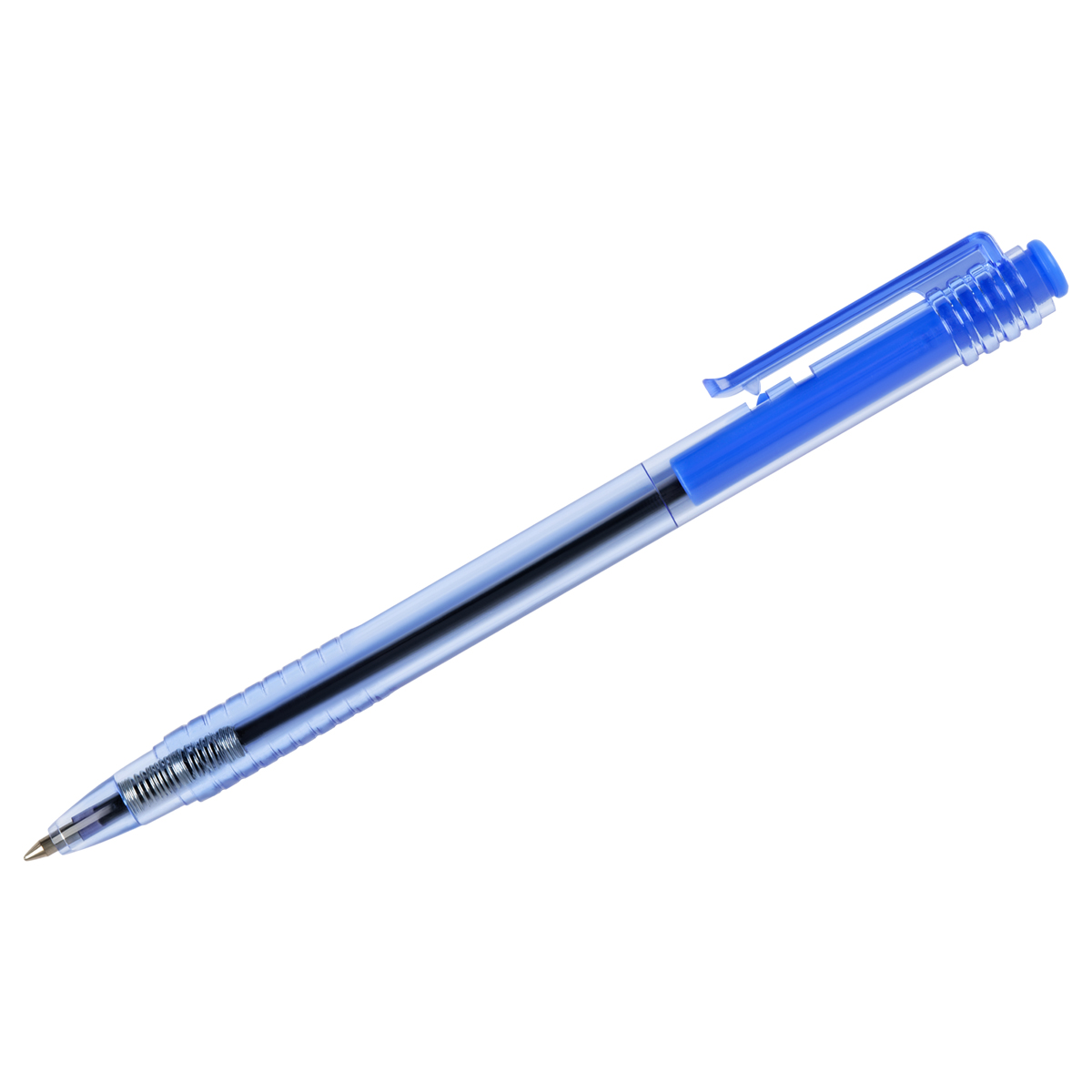 Ручка шарик. автомат. СТАММ "500" синяя, 0,7мм, тонированный корпус