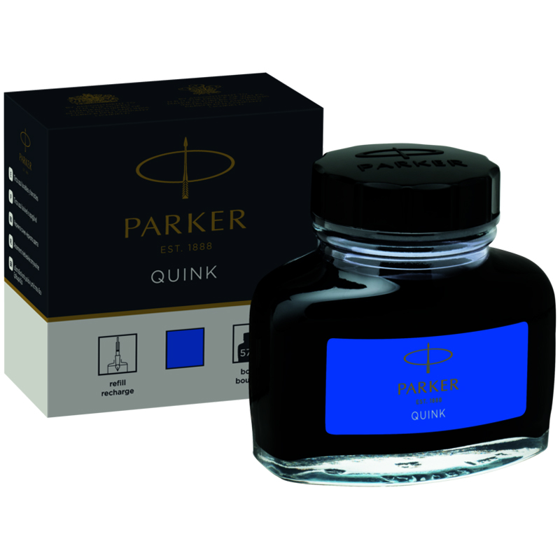 Чернила Parker Bottle Quink синие, смываемые, 57мл