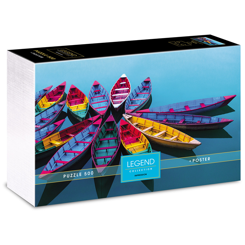 Пазл 500 эл. Hatber Premium Legend Art Series. Яркие лодки, подарочная коробка + Постер