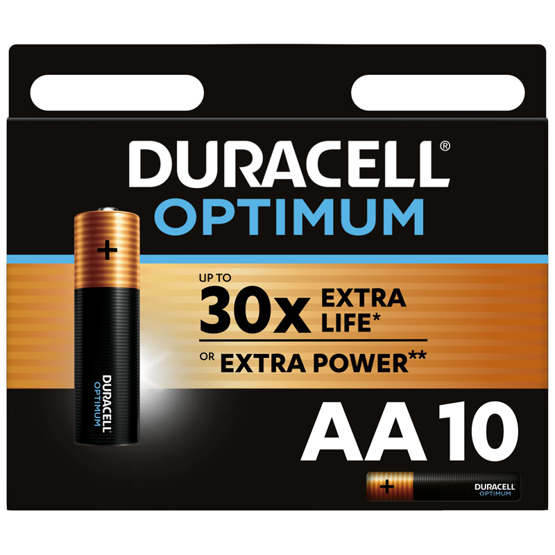 Батарейка Duracell Optimum AA/LR6 алкалиновая, 10BL