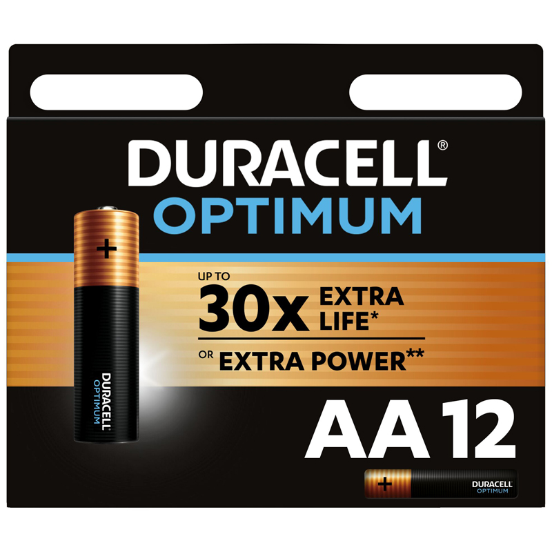 Батарейка Duracell Optimum AA/LR6 алкалиновая, 12BL
