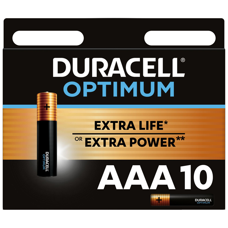 Батарейка Duracell Optimum AA/LR3 алкалиновая, 10BL
