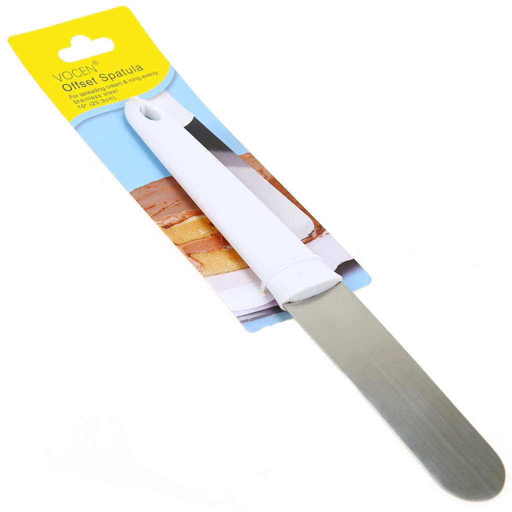 Нож кондитерский (лопатка для блинов) из нержавеющей стали "Бельгия" 11,5см, пластмассовая ручка 13,5см, на картоне (Китай)