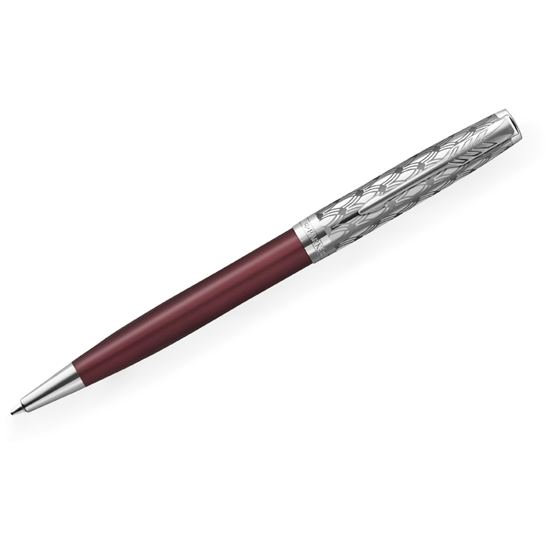 Ручка шарик. Parker "Sonnet Metal & Red Lacquer СT" черная, 1,0мм, поворот., подарочная упаковка