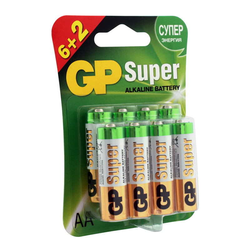 Батарейка GP Super AA/LR6 15A алкалиновая, BC8