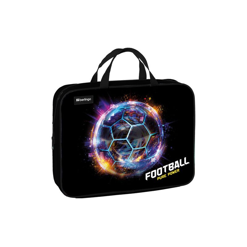 Папка с ручками 1 отделение А4 Berlingo Football power 350*265*80мм текстиль на молнии